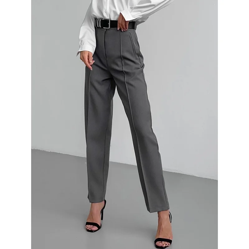 

Fashionable High Waist Pants Slim Fit Pencil Pants Autumn Leisure Simple Suit Pants Women's Formal Pants Yy18