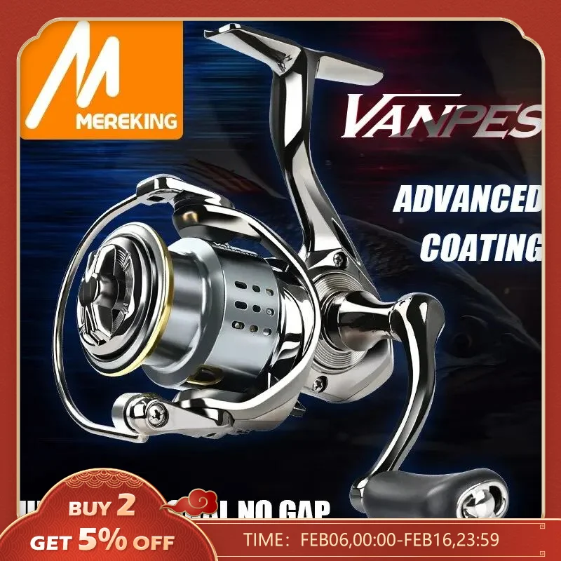 MEREDITH VANPES 시리즈 낚시 릴 드래그 시스템, 녹슬지 않는 부드러운 베어링, 최대 출력 스피닝 휠, 낚시 코일, 5.0:1, 8kg
