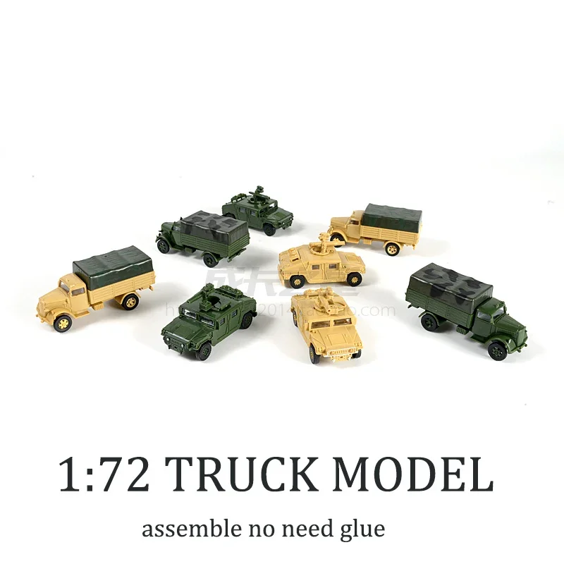 Model Building Kits 1:72 4D Hummer Missiles Lightning Truck Free Glue Assemble Military Children Toy Boy Gift