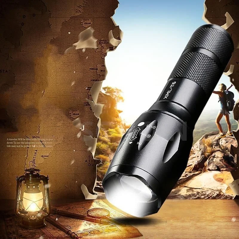 Description Picture 2 of itemAdjustable Focus Mini Flashlight T6 L2 6000 Lumens LED Flashlight Torch Lantern 18650 Rechargeable Torch Linterna LED Mount