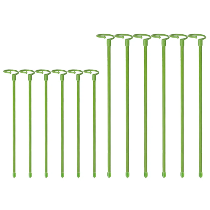 

6 Pcs 30/40cm Eggplant Gladiolus Plant Stand Fixed Plant Stem Stakes with Hoop Support Ring For Rose Tulips Lily Home Garden