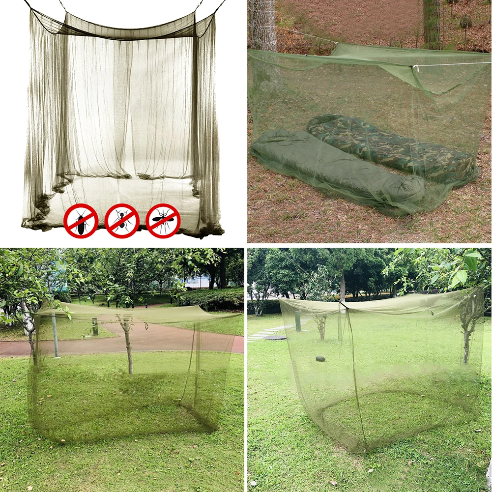 Outdoor Camping Mosquito Net Lightweight Huge Hammock Bug Tarp Repellent Breathable Mesh Tent Insect Canopy Bed Curtain 200cm mosquito net