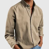 New 2025 Men's Long Sleeve Collared Shirt Casual Summer Fashion Men's Wear Independent Station Style Male Garment