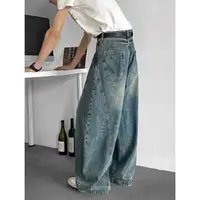 Jean Baggy à jambes larges pour hommes, Streetwear unisexe, pantalon de danse Hip Hop, coupe ample, surdimensionné, survêtement urbain, vêtements de danse de rue 1