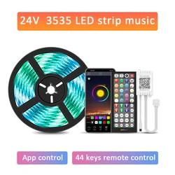 EU Plug LED Strip Light RGB Music Sync with Built-in Mic, App-Controlled Color Changing Lighting, DC12V Flexible - 40M (24V)