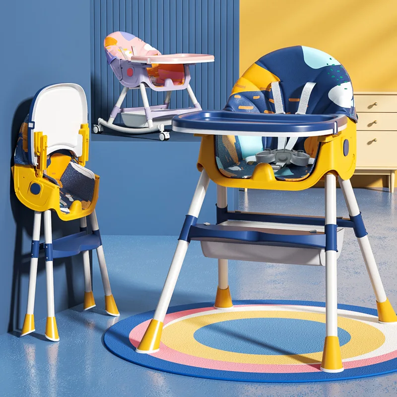 New Foldable Baby Dining Chair No Installation for Home Cartoon Children's Dining Chair Can Sit and Lie Children's