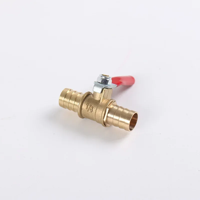 6mm 8mm 10mm12mm Ball Faucet Shutoff Ball Valve Hose Barb Inline Water Oil Air Gas Fuel Line Small Brass Ball Valve