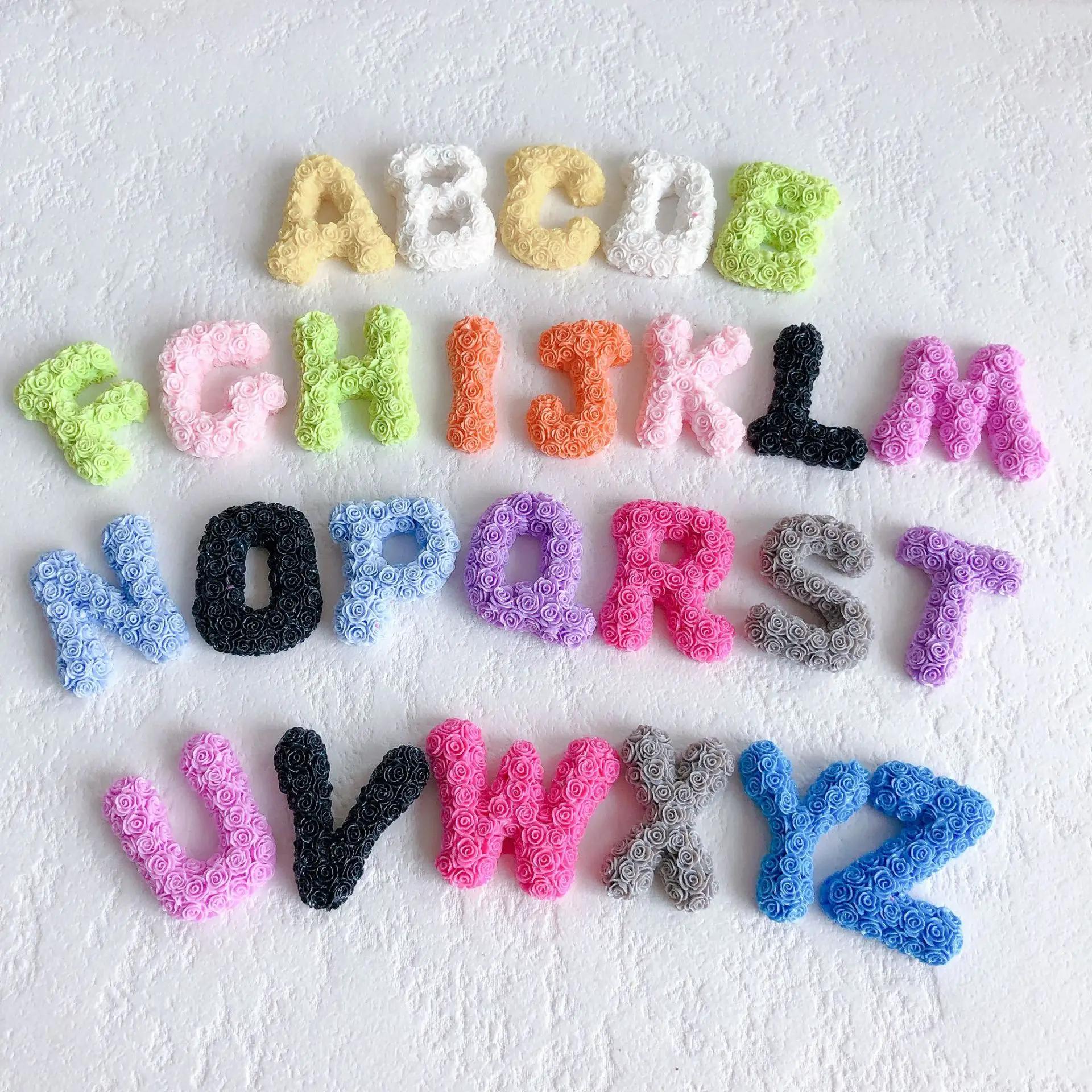 

Ювелирная фурнитура «сделай сам» с плоской задней стороной, в виде Розы, стильный полимер, Английский алфавит, АБС-символ, кабошоны из смолы, украшение, 52 шт., 32*27*6 мм