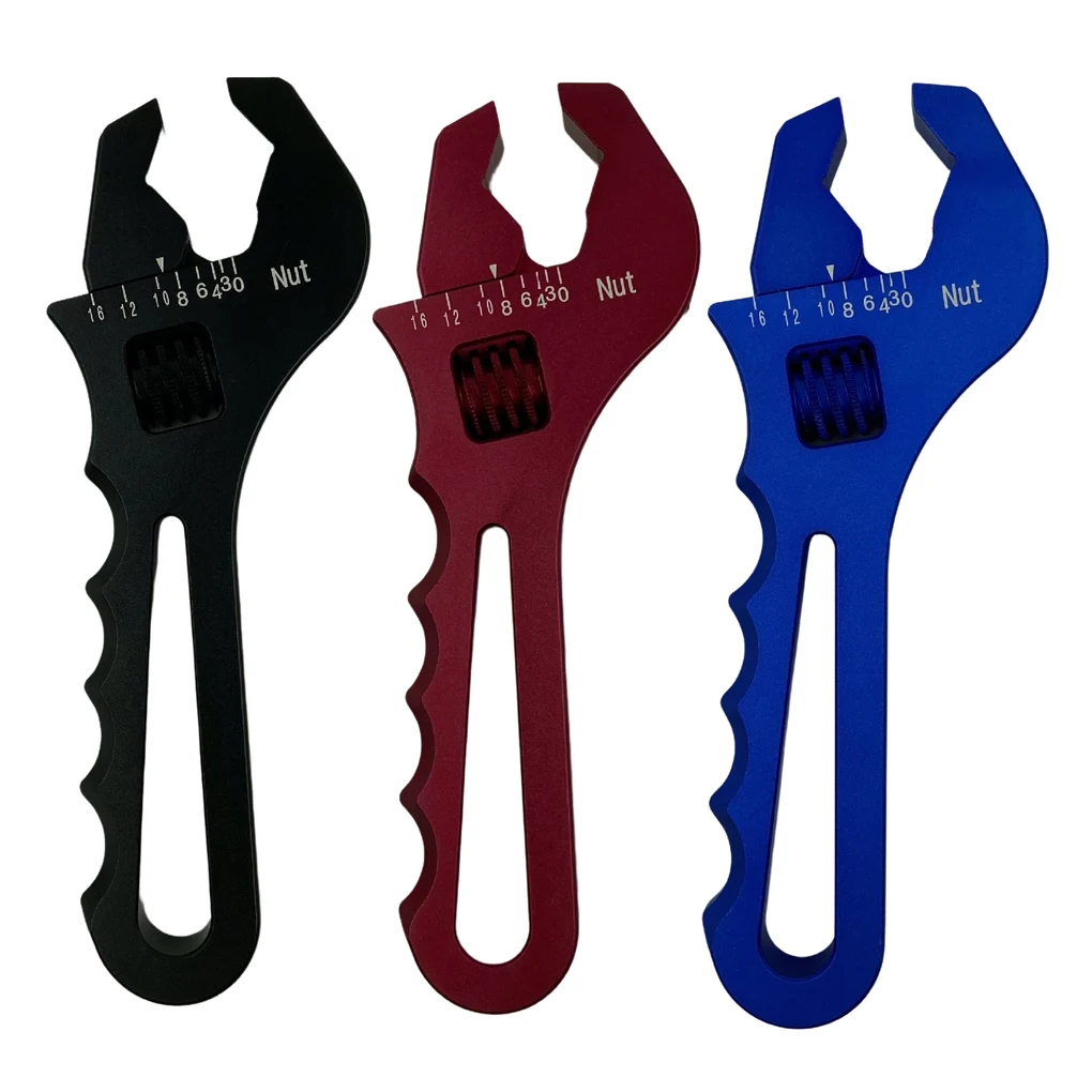 

AN3-AN16 Adjustable Wrench Aluminum Alloy Truck Oil Hose End Spanner Red