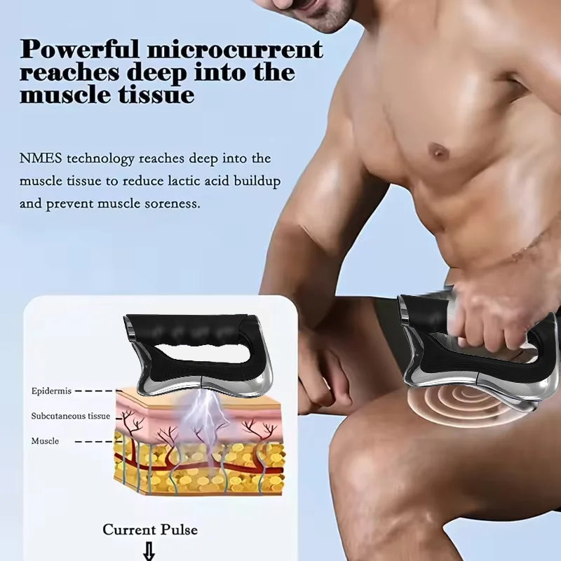 Massaggiatore Elettrico per Fascia Muscolare EMS con Vibrazione a Microcorrente e Compressione - immagine 3