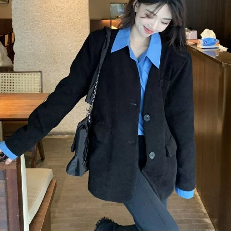 

Solid Clothes Sale Jacket Loose Blazer Woman Black Coats for Women 2023 New Collection in Promotion Cheap Colorblock Outerwears