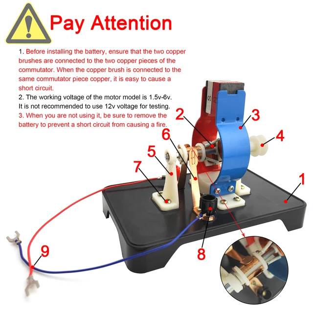 School Lab DIY Electric Motor Kit Learn Physics