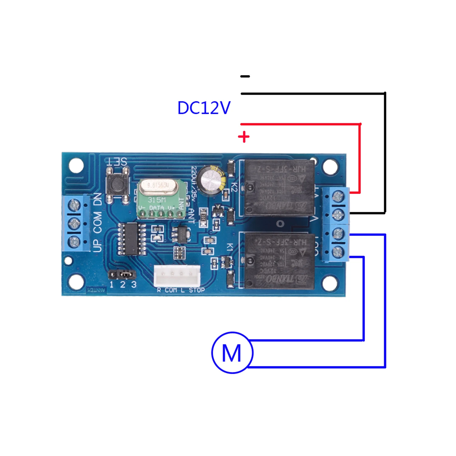 433mhz stejnosměrný 12V motorový 10A CW CCW lineární aktuátor controllerwith omezit daleký ovládání spínač pro motorový lineární aktuátor