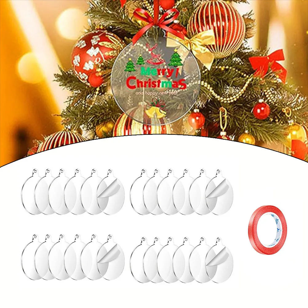 thumbnail image 1 of 24/10 piezas de bolas navideñas transparentes huecas de plástico rellenables para hacer tú mismo, adornos colgantes para árbol de Navidad, regalos para fiestas en el hogar, caja de decoración, 1 of 4