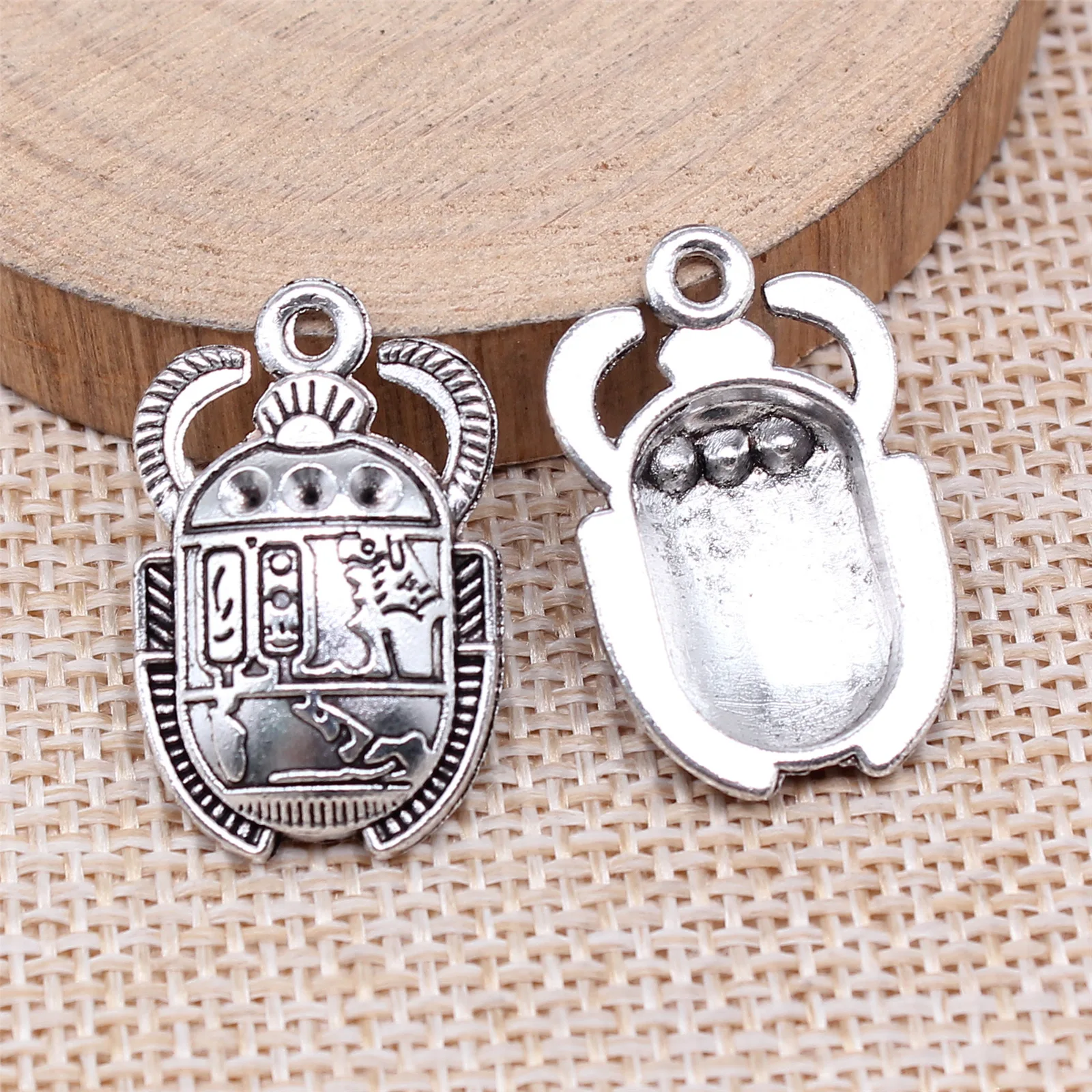 WYSIWYG 10pcs 25x16mm 3 색 고대 이집트 스카라브 참 펜던트 DIY 쥬얼리 만들기 쥬얼리 결과물