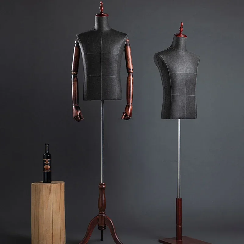 Clothing Store Dressmaker Mannequins Props Men's Full Body Mannequin Retro Half Body Suit Dress Window Mannequin Display Stand