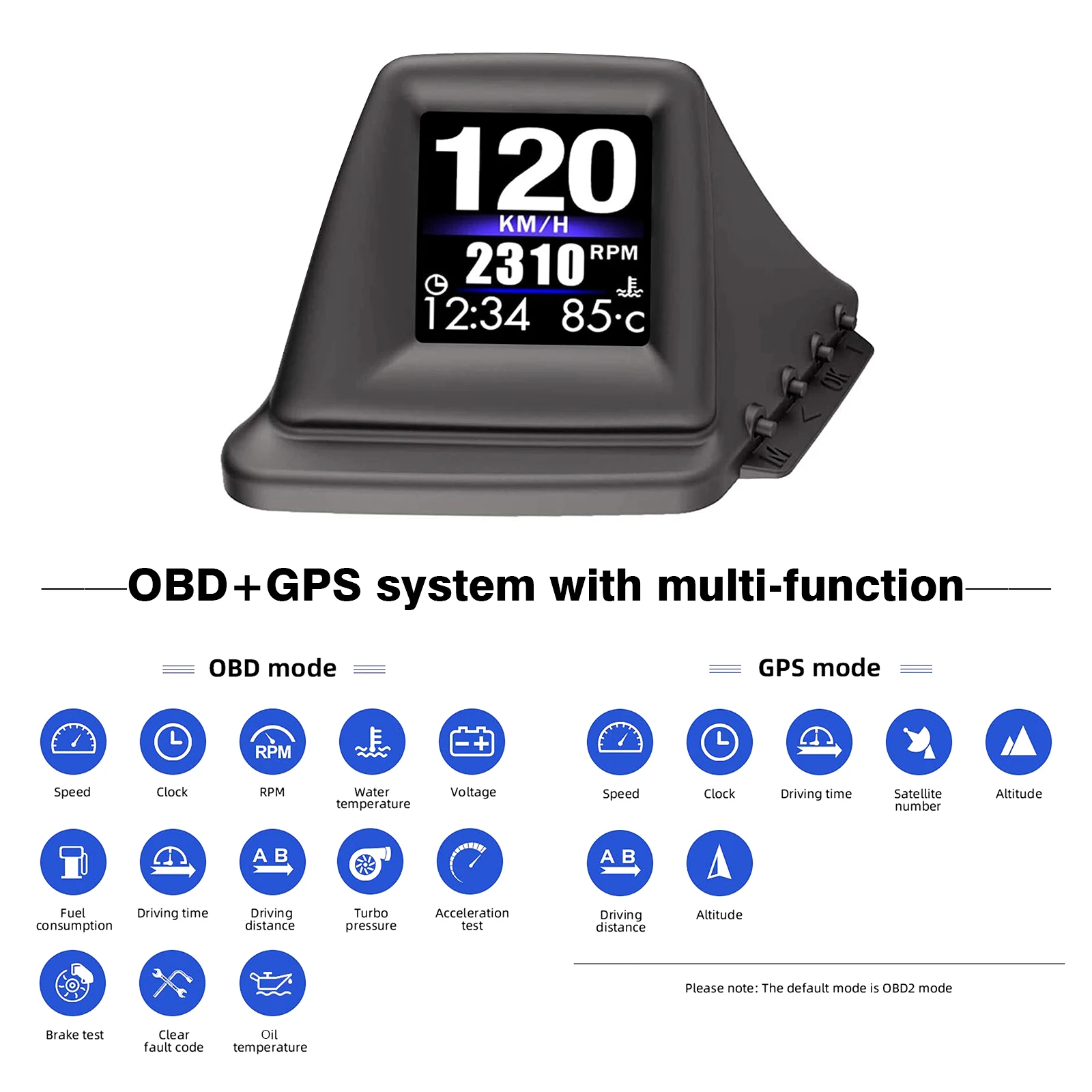 OBD2 + GPS º ǻ ٱ HUD  ÷  溸, ͺ  з  GPS ӵ