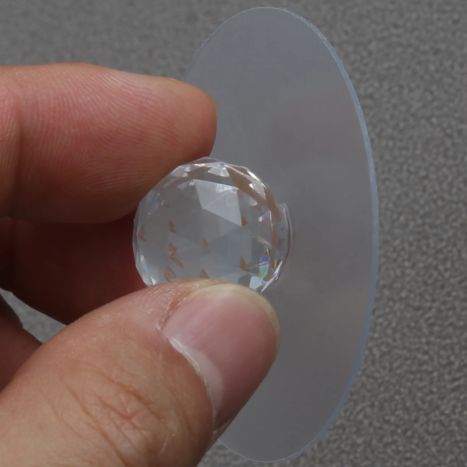 Description Picture 5 of item4sets Self-adhesive Transparent Acrylic Knob Round Diamond Shape Handle Clear Crystal Mini Pull Glass Door Window Cabinet Drawer