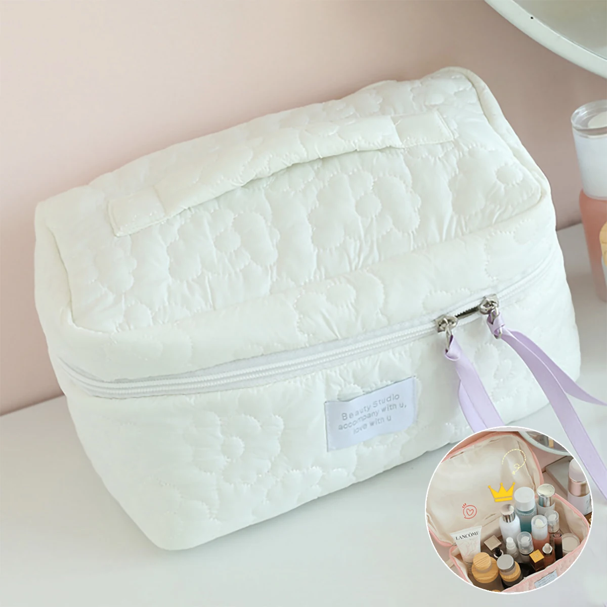 Ins Style Candy Color Makeup Bag New Light Luxury Women's Bag Lipstick Pack Portable Travel Cosmetic Storage Toiletry Bag 6