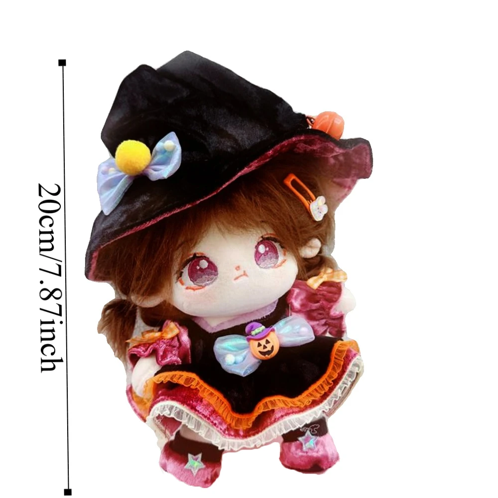 Clothes Pumpkin Cotton Witch Clothes Set Bow Kawaii Cotton Halloween Suit Dress Up Fashion Clothes 20cm Cotton