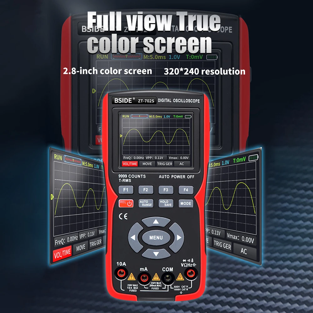 BSIDE ZT-702S Multimeter Handheld Oscilloscope Electrician Tester High Precision Intelligent Flameproof Electrician Maintenance