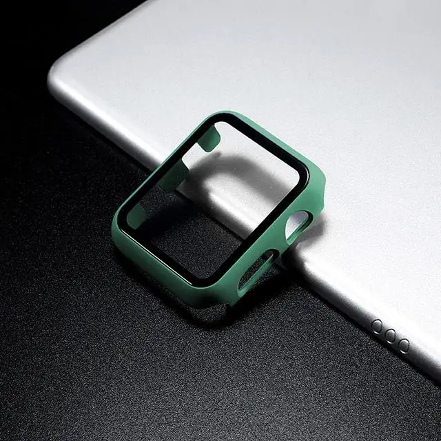 Premium Tempered Glass Hard PC Bumper Case for Apple Watch Screen Protection
