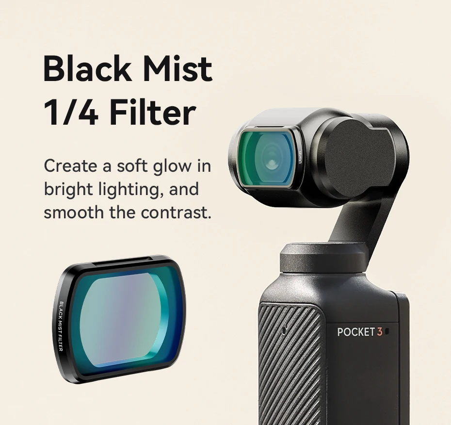 Ulanzi PK-01 Magnetic Black Mist Filter for Osmo Pocket 3 Double Coating Filter