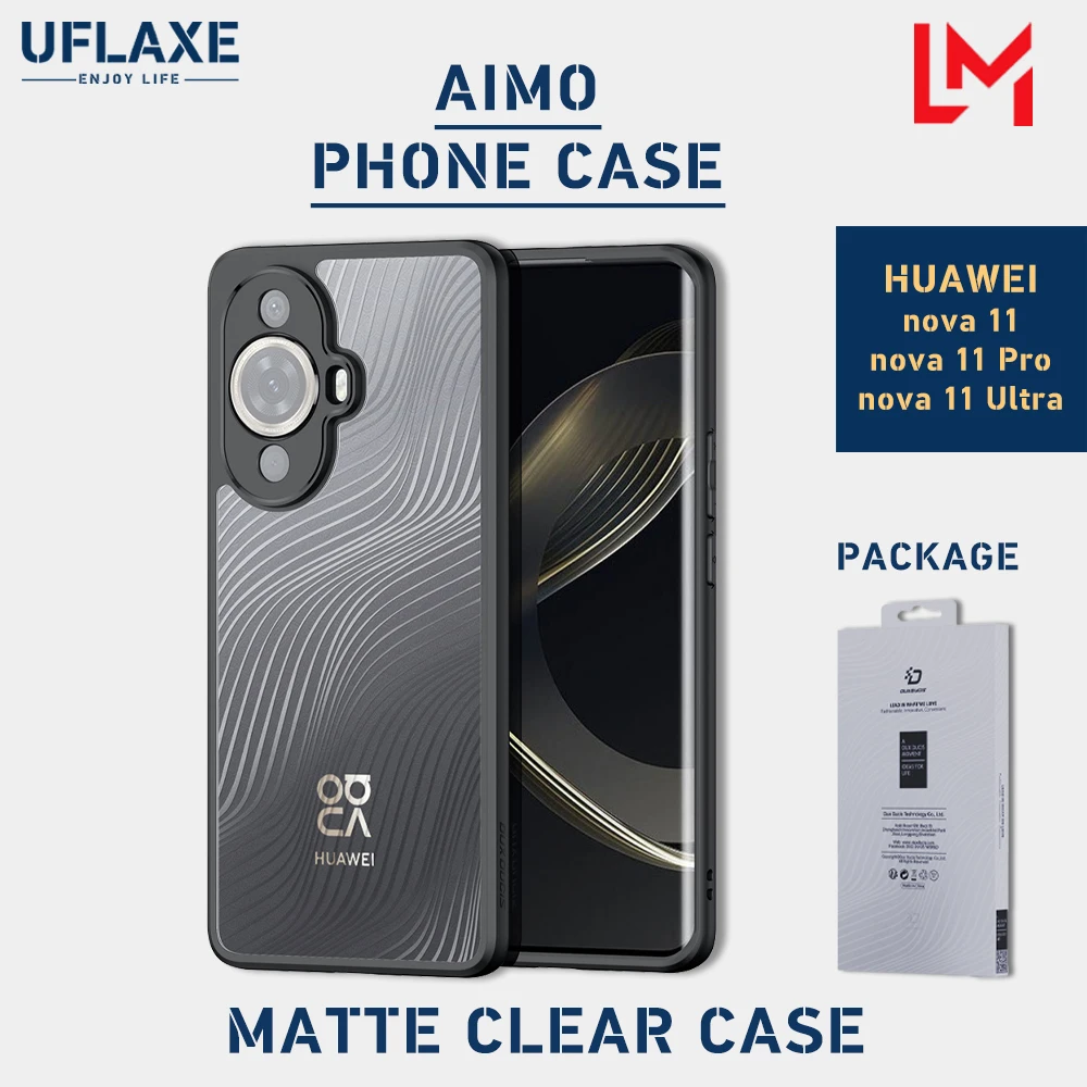 

UFLAXE AIMO Shockproof Hard Case for Huawei Nova 11 Nova 11 Pro Ultra Matte Clear Full Protection Cover anti-yellow Casing