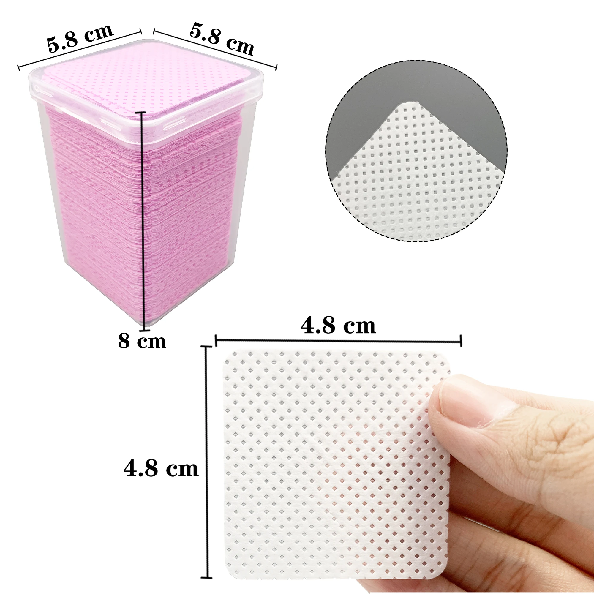 200PCS/Box Disposable Remover Cotton Pad Wipes Nail Polish Eyelashes Glue Cleaner Lint-Free Paper Pad Cleaning Manicure Supplies