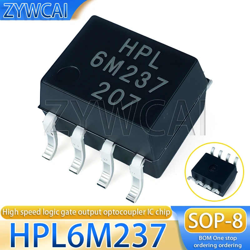 10 Stück HPL6M237 HPL 6M237 SOP8 Hochgeschwindigkeits-Logikgatter-Ausgangs-Optokoppler IC-Chip Transistor-Ausgangs-Optokoppler