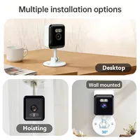 Caméra de sécurité Wifi HD 2MP, mini caméra de surveillance intérieure, vision nocturne, audio bidirectionnel, détection humaine, caméra IP 2.4G 6