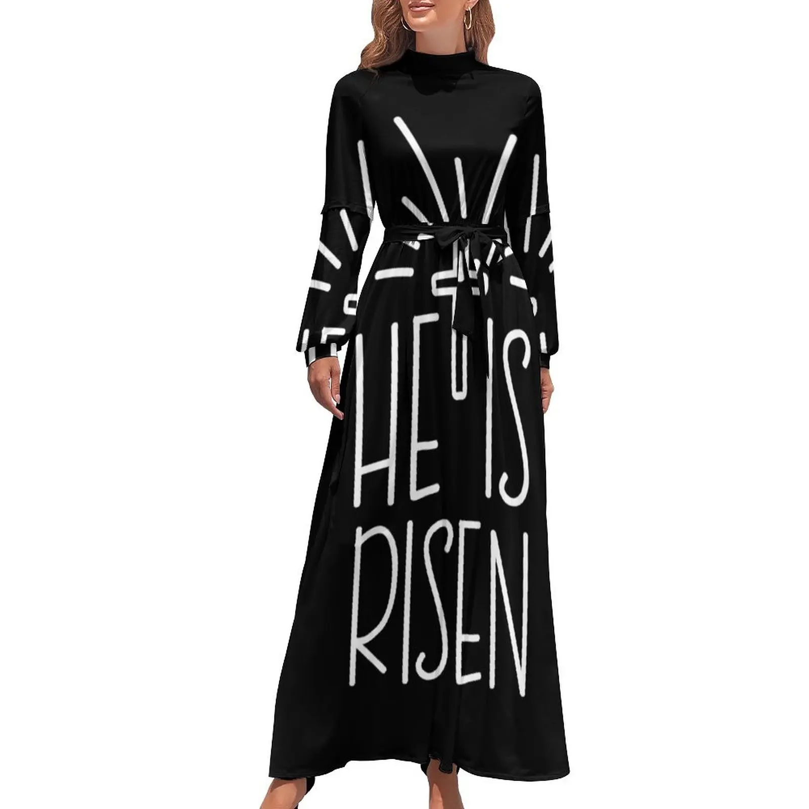 thumbnail image 1 of Ha resucitado Pascua feliz día de Pascua Vestido largo vestido de noche mujer, 1 of 5