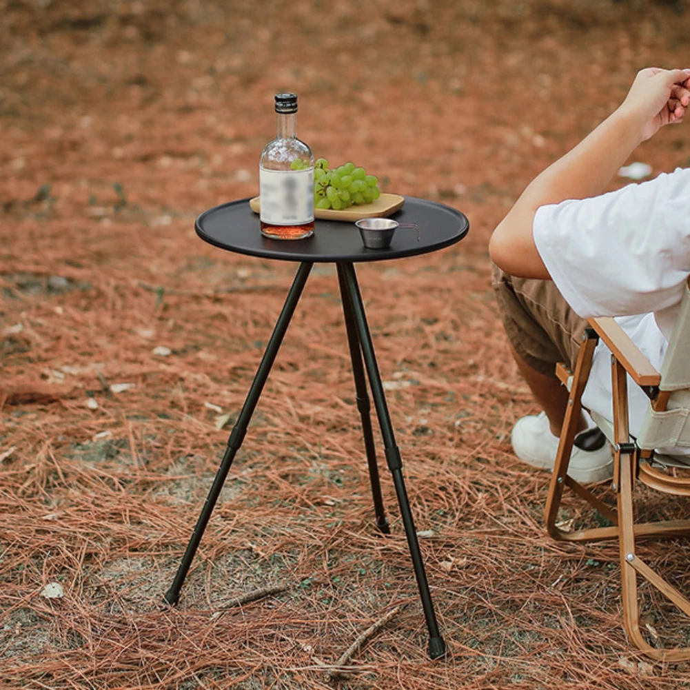FoldingRoundTableSmallCampingTableLiftableTableFreeStorageBag