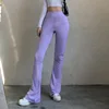 Slim High Waist Capris Sexy Bell Bottom Flare Tights Solid Hot Y2k Women Clothes E Girl Aesthetic Fashion Streetwear Woman Pants 3