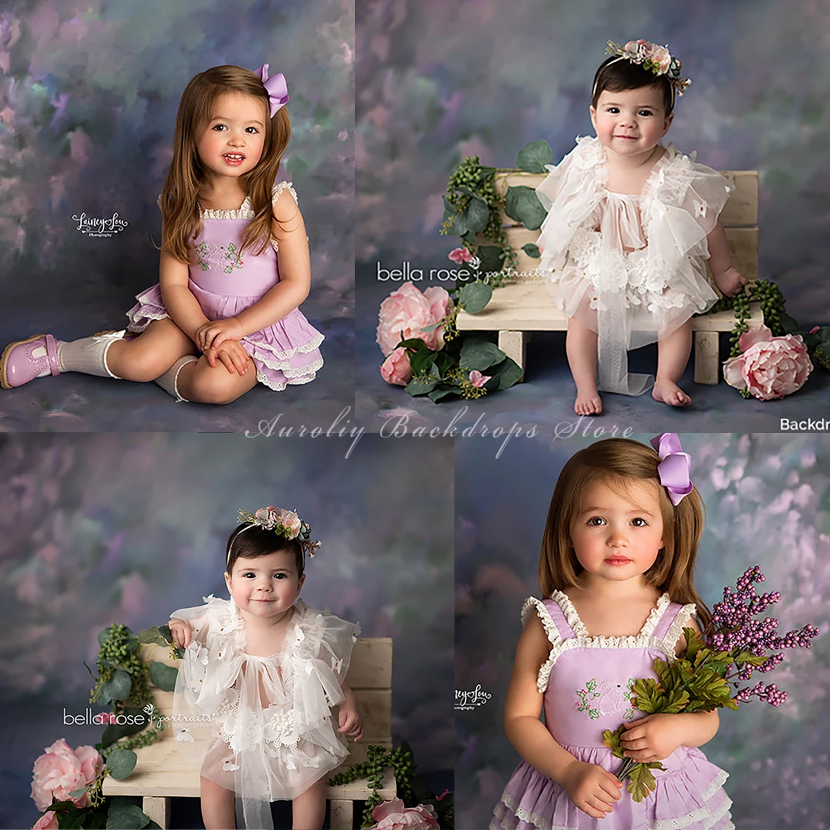 

Hand Painting Floral Pearline Backdrops Kids Adult Photography Decors Child Baby Photocall Dopamine Color Matching Background