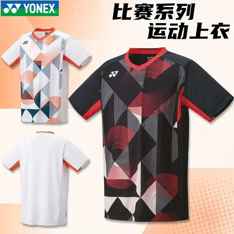 YONEX Men and Women Badminton Wear Tops Short Sleeve Quick Dry Sweat-absorbent Breathable Training Suit T-shirts