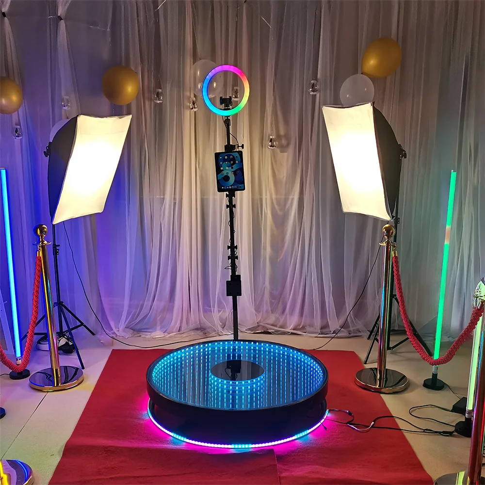 자동 회전 360 카메라 사진 부스 기계, LED 매직 360, 1-7 인용 사진 부스 유리