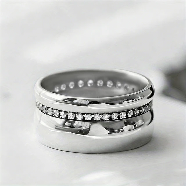 Huitan – bagues de promesse couleur argent pour femmes, accessoires de mariage, bijoux minimalistes à la mode pour femmes, bijoux de fête quotidiens, livraison directe