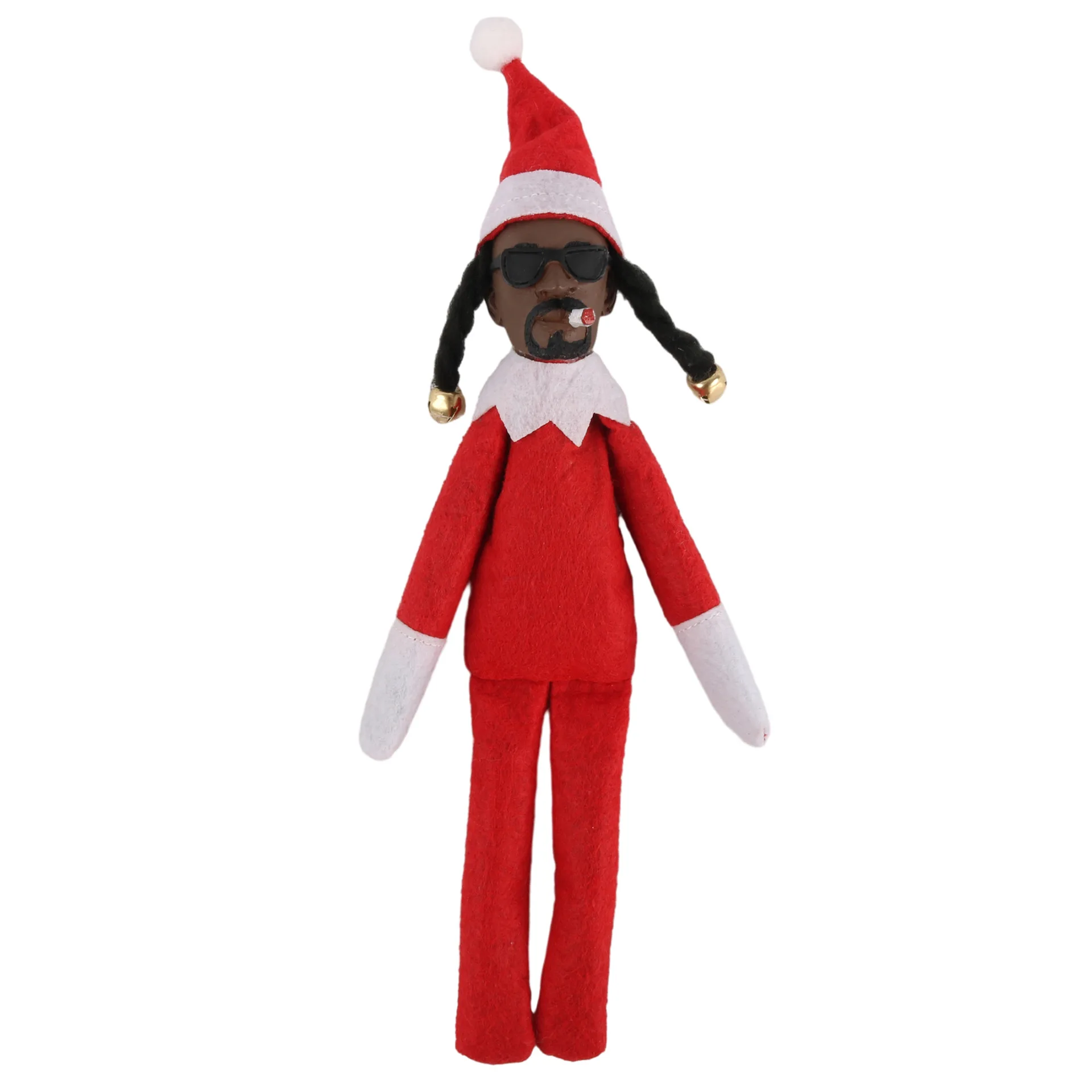 Christmas Elf Plush Toy with Movable Arms-10-inch Green Hip Hop Style Doll for Tree Decoration & Gift Exchange, Festive Tabletop