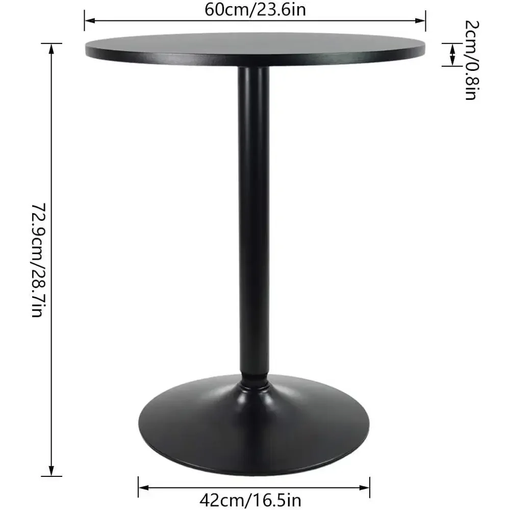 Stylish Round Bar Table Cocktail Pub Dining Bistro Furniture Easy Assembly Durable Steel Structure Floor Protection 4