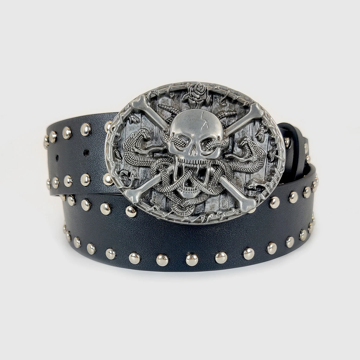 小物 skull buckle black leather belt Y2K punk Designer Punk Belts For Women High Quality Luxury Brand