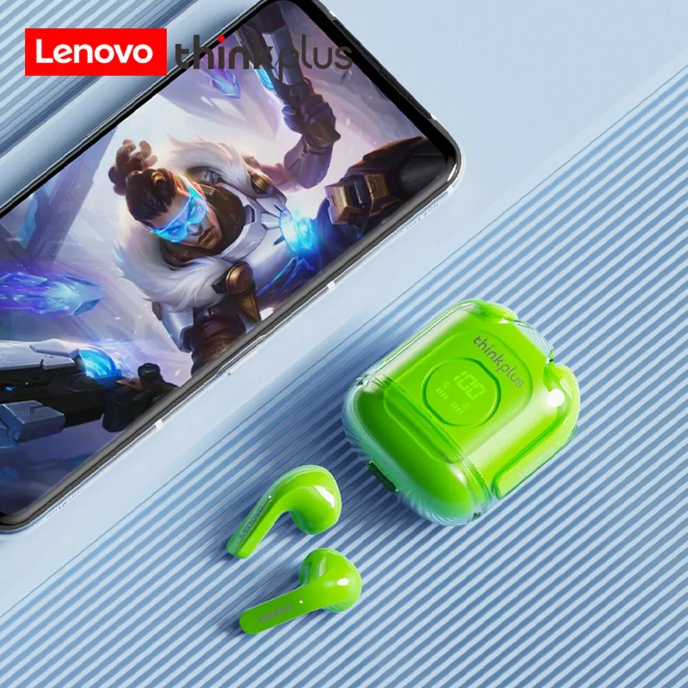 밴드 디지털 디스플레이 XT65Lenovo Thinkplus 블루투스 이어폰, 무선 바이노럴 TWS5.3 스포츠용