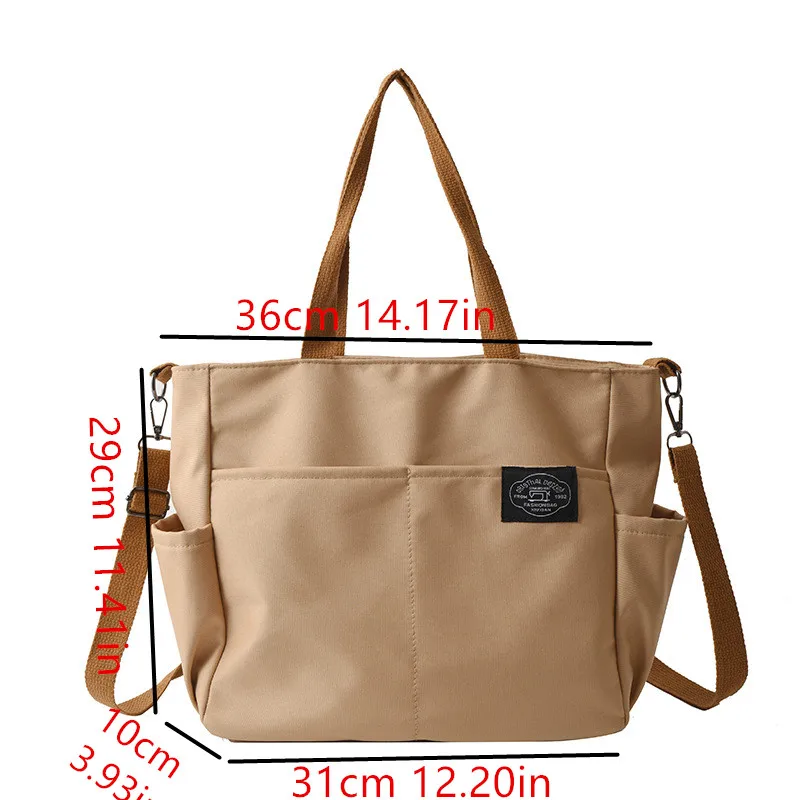 Oxford Fabric Waterproof Laptop Bag, Large Capacity Handbag Crossbody Bag, Fashion Multi Pocket Tote Bag, Campus Student Bag