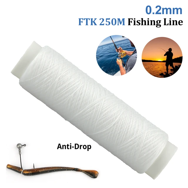 0.2mm 250m FTK Elastic Nylon Bait Fishing Line Thread Sea Fishing
