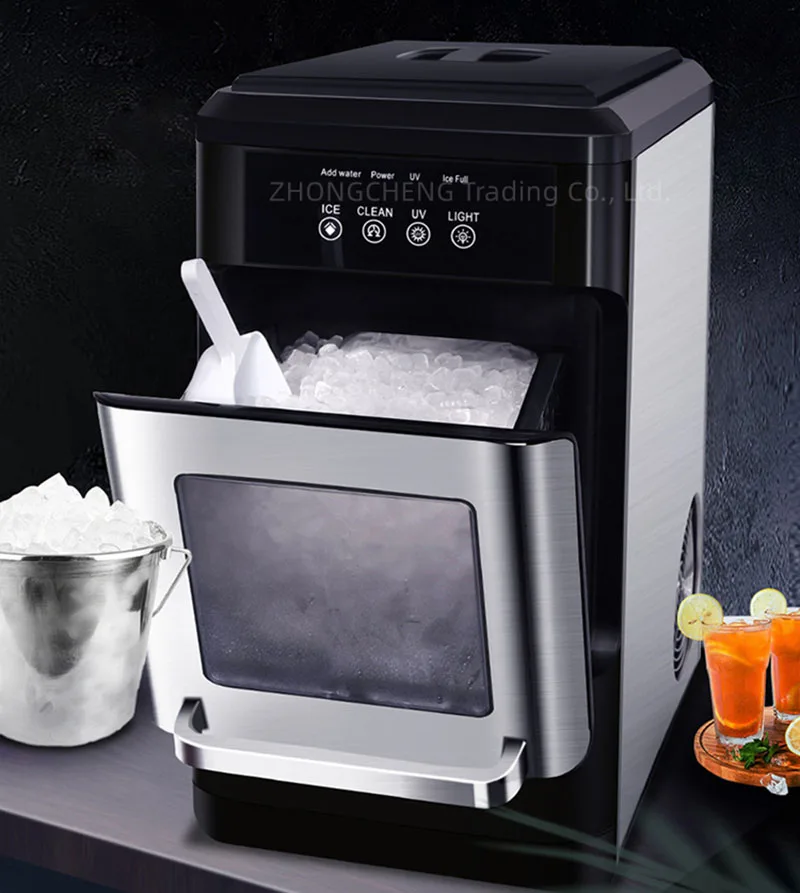 

HZB-30N Ice machine commercial milk tea shop small 30kg/day coffee machine irregular particle ice automatic ice cube machine