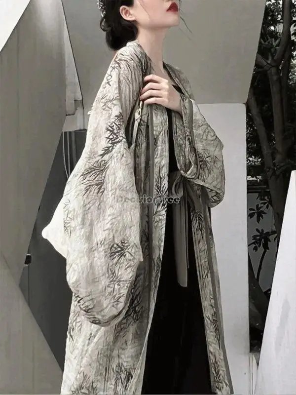 

2023 hanfu women's new chinese style improved song dynasty han elements daily two-pieces elegant loose hanfu set s663