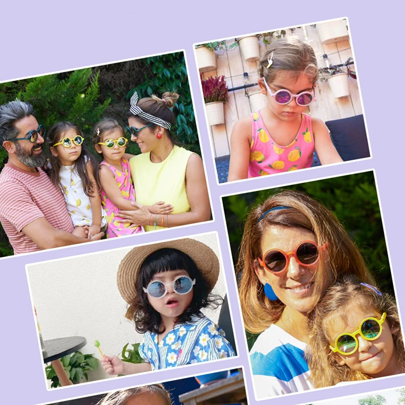 New Children Kids Colors Round Polarized UV Sunglasses Leopard Solid Boy Girls Lovely Eyeglasses Cute Baby Shades Eyewear