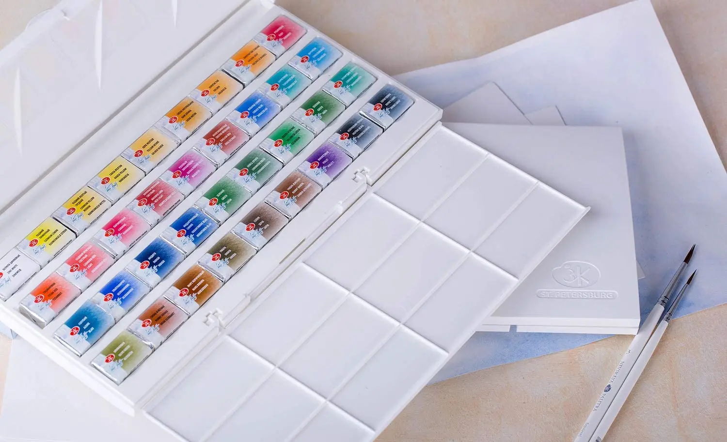 

Solid Watercolor Paints Water Colours Set for Art Painting Nail Design 003
