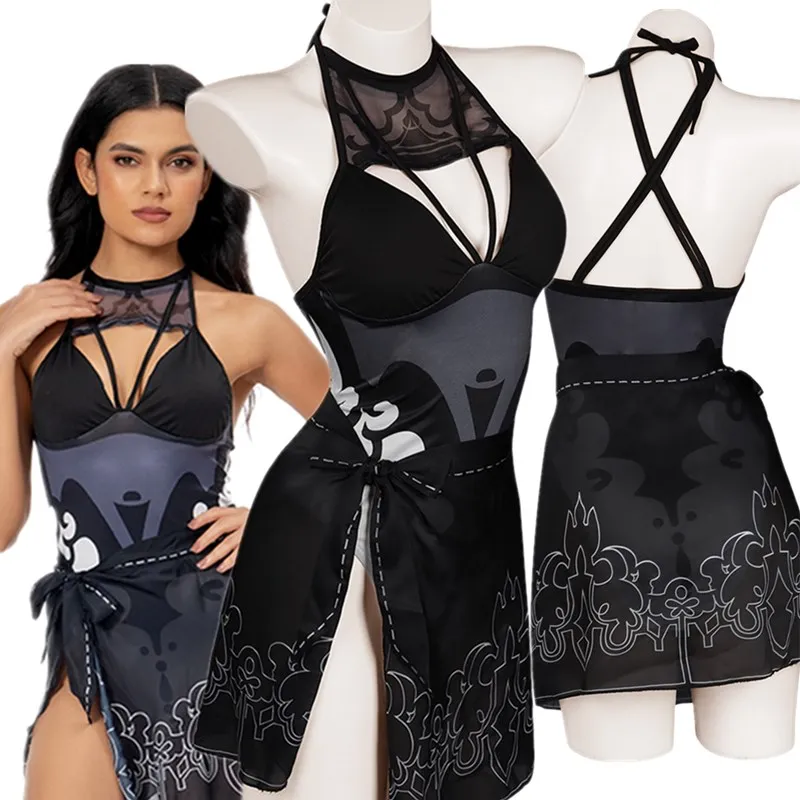 

NieR Маскировка YoRHa No.2 косплей костюм Взрослый Женский сексуальный купальник комбинезон Купальники наряды Хэллоуин Карнавал искусственный костюм