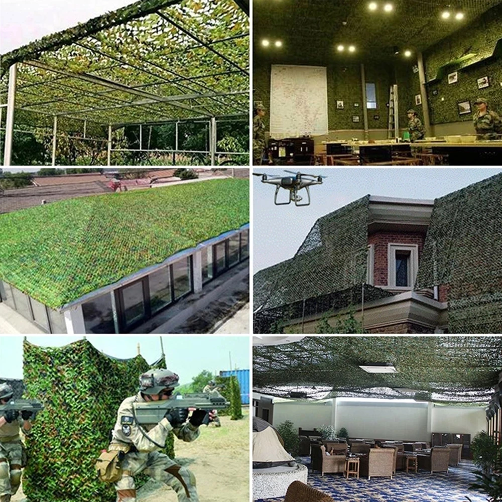 Camouflage Net White Blue Beige Desert Hunting Net Outdoor Awning Garden Shade Cool Garden Hidden Net 3x4m 4x4m 4x5m 6